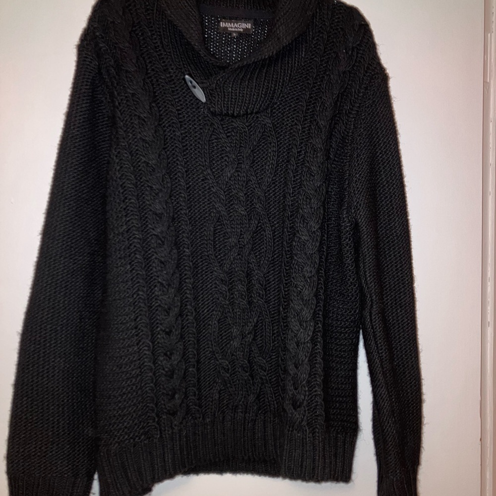 Classic Wool Blend Cable Knit Sweater Immagini - Made in Italy
